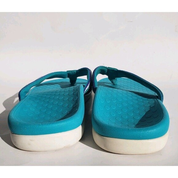 Vionic Womens Tide Sport Supportive Sandal Sz 6 Green w/Blue Trim Thong Orthotic - Picture 6 of 12